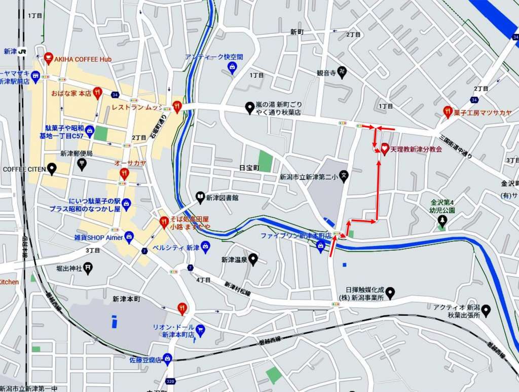 会場（新津分教会）の地図:中蒲原支部【新潟教区】｜教区・支部掲示板